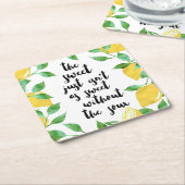 スウィートサワーレモン引用文 スクエアペーパーコースター (アングル)