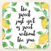 スウィートサワーレモン引用文 スクエアペーパーコースター (正面)