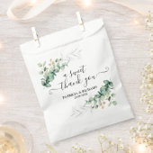 スウィートサンキューグリーンリー結婚ユーカリ フェイバーバッグ (クリップ留めされた状態)