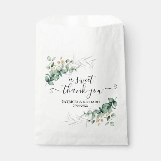 スウィートサンキューグリーンリー結婚ユーカリ フェイバーバッグ (正面)