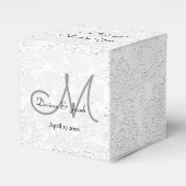 スウィートサンキューホワイトグレーモノグラム結婚ズ フェイバーボックス (正面サイド)