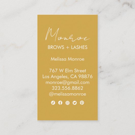 スウィートサンシャインボホゴールデンエレガントソーシャルアイコン 名刺 (裏面)