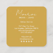 スウィートサンシャインボホーラインアート金ゴールドソーシャルメディア スクエア名刺 (裏面)