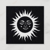 スウィートサンシャインボーホラインアートグレーソーシャルメディア スクエア名刺 (正面)