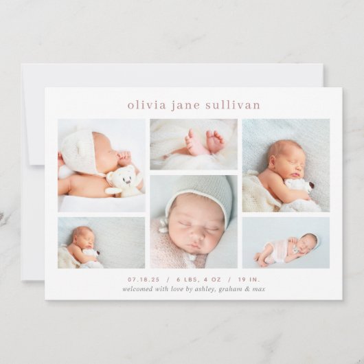 スウィートシックス |フォトコラージュ誕生 案内状 (正面)