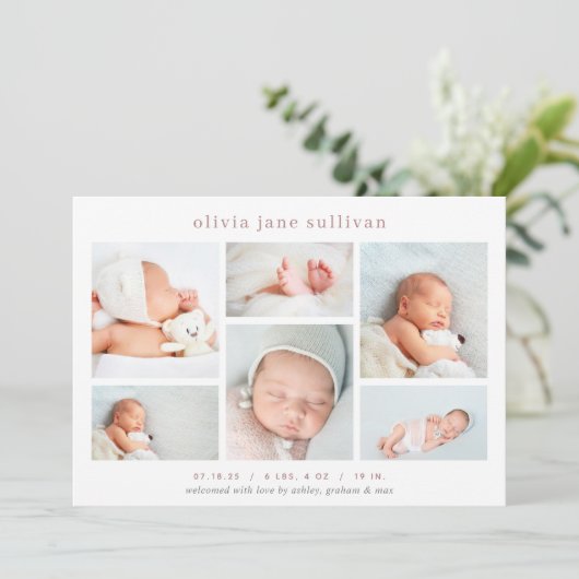 スウィートシックス |フォトコラージュ誕生 案内状 (スタンド正面)