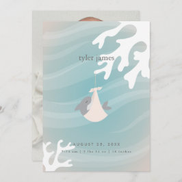 スウィートシャークベビーフラットアナウンスメントカード 案内状