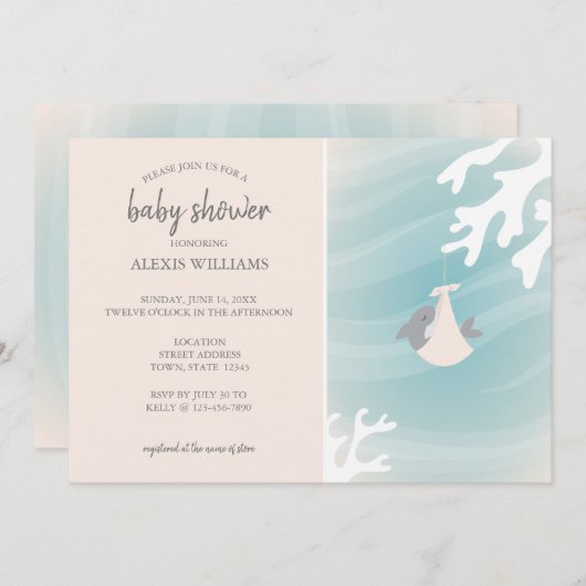 スウィートシャークベビー 招待状 (正面/裏面)