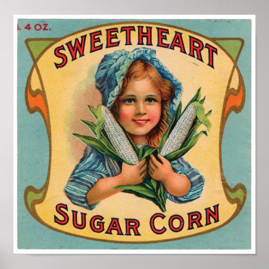 スウィートシュガーコーンヴィンテージラベル ポスター (正面)