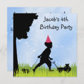 スウィートシルエットボーイズ4th誕生日パーティー 招待状 (正面/裏面)