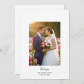 スウィートシンプルス結婚フラットカスタムサンキューカード サンキューカード (正面/裏面)