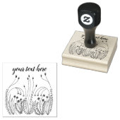 スウィートシンプルラインアートフラワーズメドウカスタム ラバースタンプ (押印)