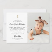 スウィートシンプル |白黒と写真のバプテスマ 招待状 (正面)