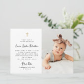 スウィートシンプル |白黒と写真のバプテスマ 招待状 (スタンド正面)