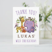スウィートジャングルサファリアニマル1st誕生日パーティー サンキューカード (スタンド正面)