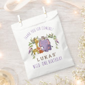 スウィートジャングルサファリアニマル1st誕生日パーティー フェイバーバッグ (クリップ留めされた状態)