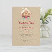 スウィートジンジャーブレッドハウスクリスマスパーティの招待状 招待状 (スタンド正面)