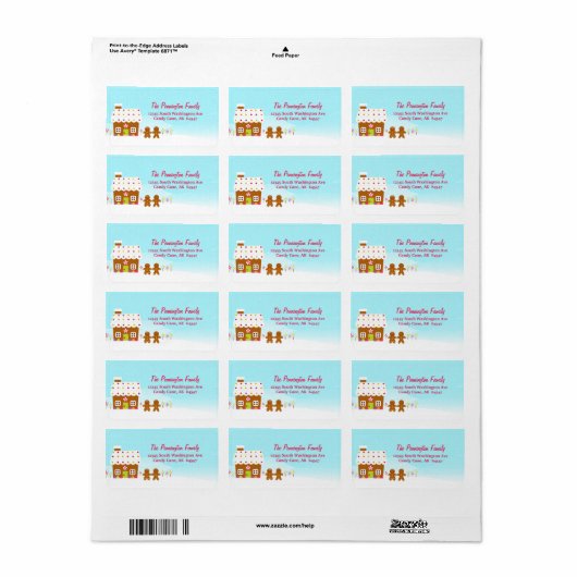 スウィートジンジャーブレッドハウスホリデー住所 シール (フルシート)