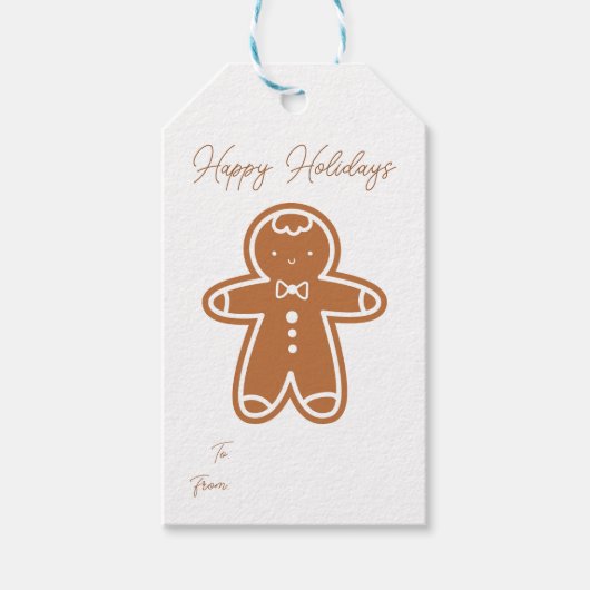 スウィートジンジャーブレッドマンホリデーギフトラベル ギフトタグ (正面)