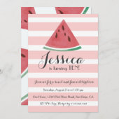 スウィートスイカ誕生日招待状for Girls 招待状 (正面/裏面)