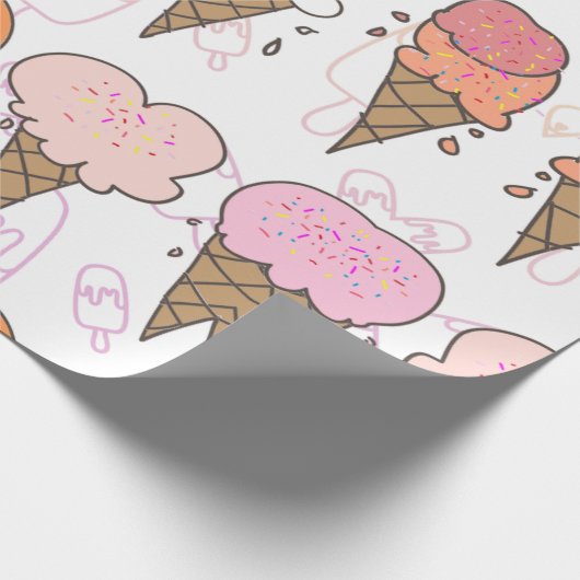 スウィートスイーツ – プレミアムアイスクリーム包装 ラッピングペーパー (角)