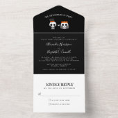 スウィートスカル結婚ハロウィーンの全招待状 オールインワン招待状 (内側)