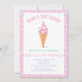 スウィートスクープベビー振りかけるキャンディショップ誕生日 招待状 (正面)