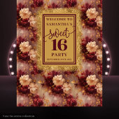 スウィートスタイリッシュ16赤面ブルゴーニュ金ゴールドタペストリー タペストリー