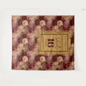 スウィートスタイリッシュ16赤面ブルゴーニュ金ゴールドタペストリー タペストリー (正面(横))