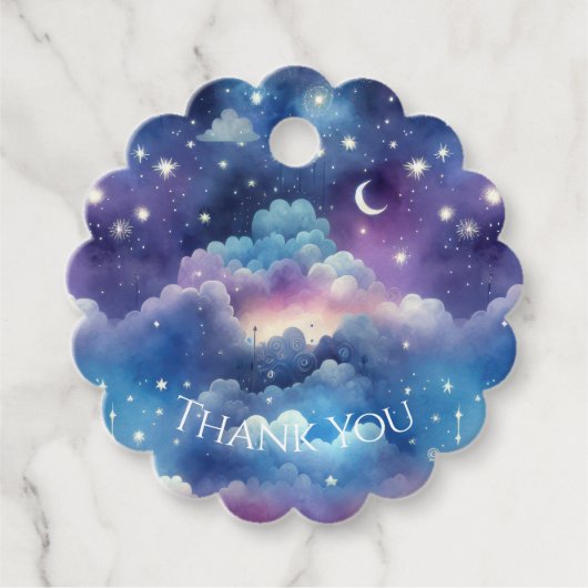 スウィートスターリースカイ赤ちゃんシャワーありがとうラベル フェイバータグ (正面)