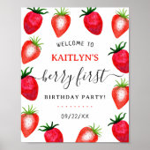 スウィートストロベリーファースト1歳の誕生日へようこそ ポスター (正面)