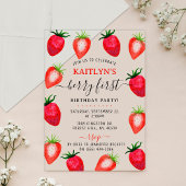 スウィートストロベリーファースト1歳の誕生日 アクリル招待状