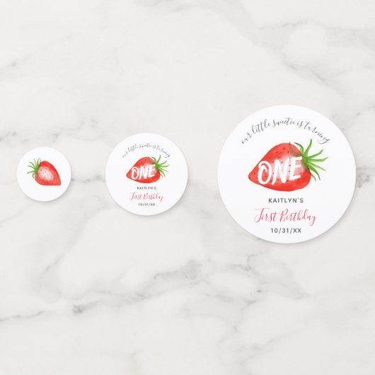 スウィートストロベリーファースト1歳の誕生日 コンフェッティ (正面)