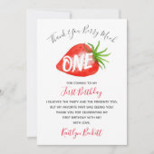 スウィートストロベリーファースト1歳の誕生日 サンキューカード (正面)