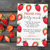 スウィートストロベリーファースト1歳の誕生日 サンキューカード