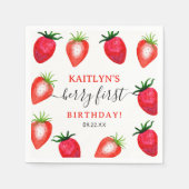 スウィートストロベリーファースト1歳の誕生日 スタンダードカクテルナプキン (正面)