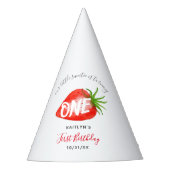 スウィートストロベリーファースト1歳の誕生日 パーティーハット (正面)