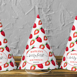 スウィートストロベリーファースト1歳の誕生日 パーティーハット