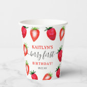 スウィートストロベリーファースト1歳の誕生日 紙コップ (正面)
