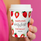 スウィートストロベリーファースト1歳の誕生日 紙コップ