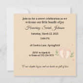 スウィートストーリー ベビーシャワー招待状 – コジーな睡眠 招待状 (裏面)
