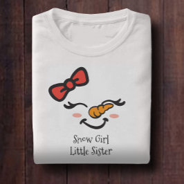 スウィートスノーガールリトルシスターかわいい雪だるま顔 Tシャツ
