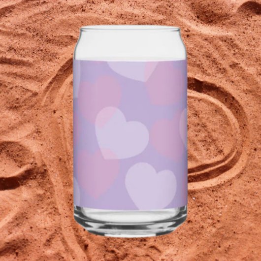 スウィートスパークル | ピンクと白のハート ガラス缶