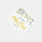 スウィートスプリグスニュートラルカスタマイズベビーシャワーナプキン スタンダードカクテルナプキン (角)