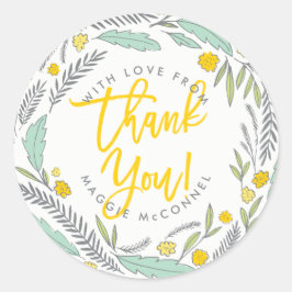 スウィートスプリグ男女兼用ベビーサンキューステッカー ラウンドシール