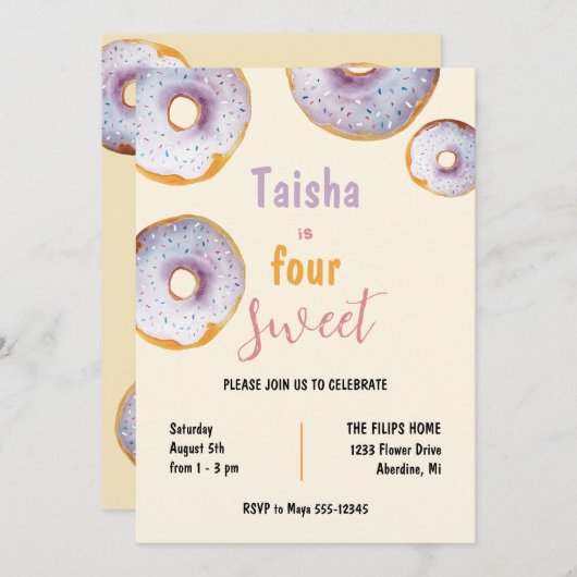 スウィートスプリンクルドナツウォーターイラストレーション (正面/裏面)