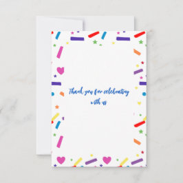 スウィートスプリンクルバースデーパーティーテーマ サンキューカード