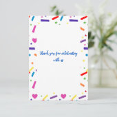 スウィートスプリンクルバースデーパーティーテーマ サンキューカード (スタンド正面)