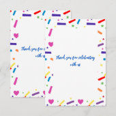 スウィートスプリンクルバースデーパーティーテーマ サンキューカード (正面/裏面)