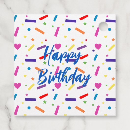 スウィートスプリンクルバースデーパーティーテーマ フェイバータグ (裏面)